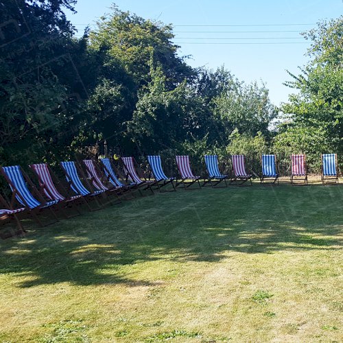 Blue and Red Deck Chairs