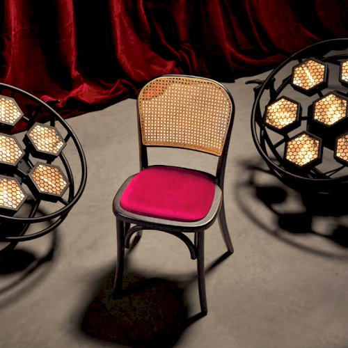 Red Cane Back Chair