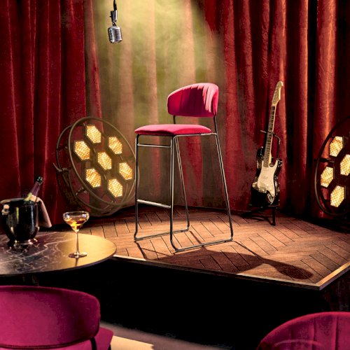 Red Ski Stool