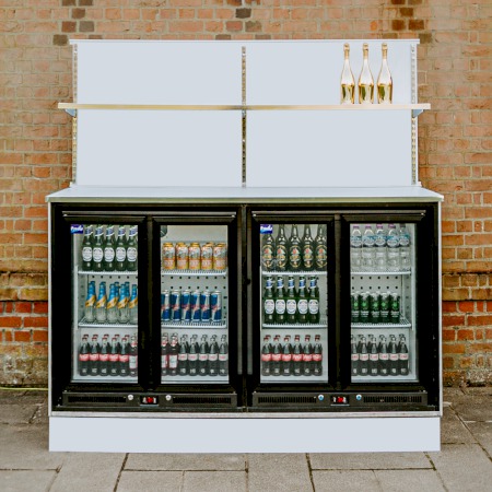 Matt White Back Bar 2m Unit - FULL PACKAGE