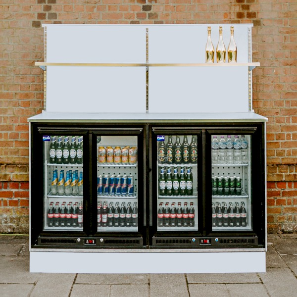 Matt White Back Bar 2m Unit - FULL PACKAGE