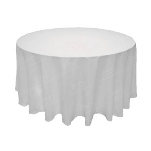 108 Inch Round White Tablecloth (for 4ft)