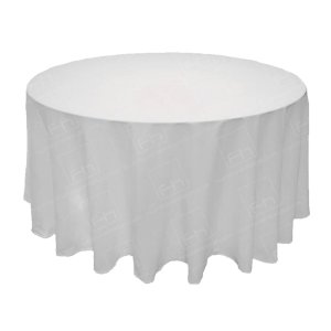118 Inch Round White Tablecloth (for 5ft/5ft6)