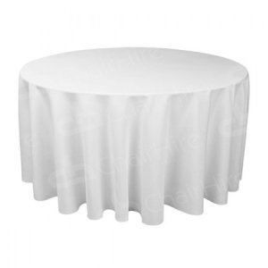 120 Inch Round White Tablecloth