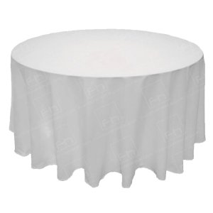 130 Inch Round White Tablecloth (for 6ft)