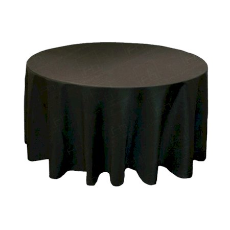 1220mm Round Table Cloth - Black 3/4 Drop