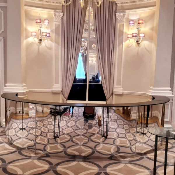 4m Silver Mirror Circular Bar - HALF CIRCLE