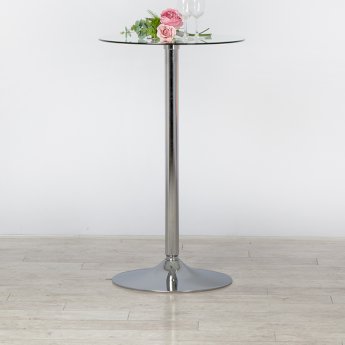 600mm Round Glass Poseur Table